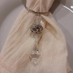 Imagen de Juego de 12 servilleteros anillo metalicos con cairel 5x14cm