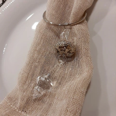 Juego de 12 servilleteros anillo metalicos con cairel 5x14cm - tienda online