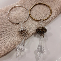 Juego de 12 servilleteros anillo metalicos con cairel 5x14cm