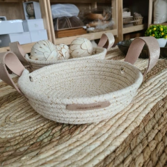 Cesto de Cuerdas lurex brillo circular 19x5cm