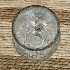 Portavela Fanal plata viejo vidrio mediano 13cm - tienda online