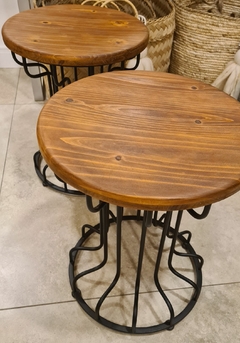 Mesa Cordoba banqueta hierro y madera 36x44cm en internet