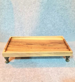 Bandeja madera guayubira patas hierro 40x20cm - comprar online