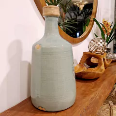 Botellon verde gastado con sello XL 43cm - tienda online