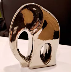 Elefante plateado ceramica minimalista 16cm - kazaru