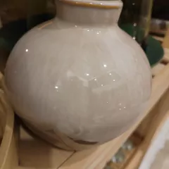 Florero beige degrade brillante con cuello 16cm - kazaru