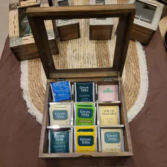 Caja de te alpaca y vidrio 9 divisiones en internet