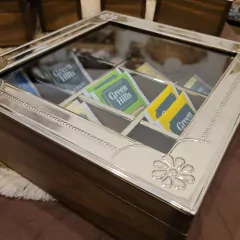 Imagen de Caja de te alpaca y vidrio 9 divisiones
