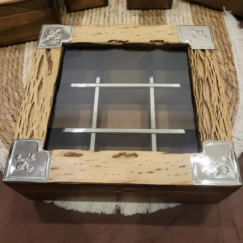 Caja de te cardon y vidrio 9 divisiones