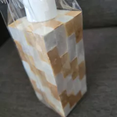 Dispenser de nacar Combinado Dorado y Blanco 6x11cm - comprar online