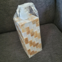 Dispenser de nacar Combinado Dorado y Blanco 6x15cm - kazaru