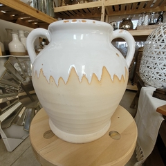 Jarron Blanco/Beige Vasija Ceramica 26Cm