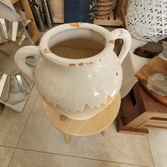 Jarron Blanco/Beige Vasija Ceramica 26Cm en internet