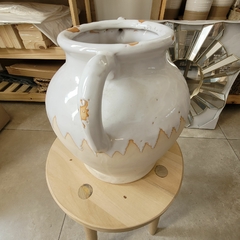 Jarron Blanco/Beige Vasija Ceramica 26Cm - tienda online