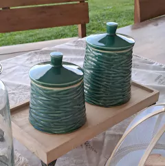 Set x2 Potiches Verdes