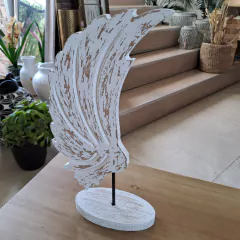 Par de Alas jesuíticas de madera en pedestal 38cm