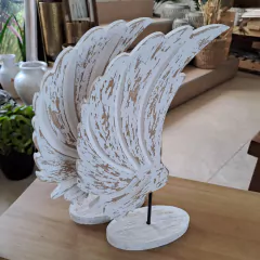 Imagen de Par de Alas jesuíticas de madera en pedestal 38cm