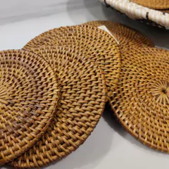 Apoyavasos posavasos rattan redondos 10cm - comprar online
