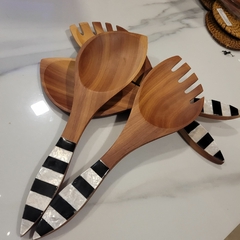 Set x2 Cuchara y tenedor anchos carey 26cm - comprar online