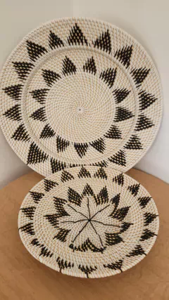 Plato sitio blanco y negro 40cm - tienda online