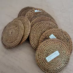 Apoyavasos posavasos rattan redondos 10cm - tienda online
