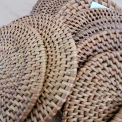Imagen de Apoyavasos posavasos rattan redondos 10cm