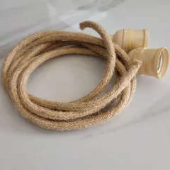 Lampara Cilindro Long rattan grande 25x73cm - kazaru