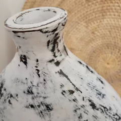 Set 3 Jarrones botellones oval 48m 38cm 29cm wash blanco altos