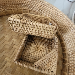 Bandeja servilletero rattan 12x4cm - comprar online