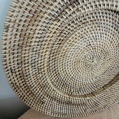 Plato de Sitio Rattan marrón bandeja redondo 40cm - comprar online