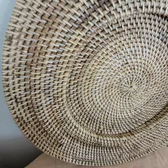 Plato de Sitio Rattan marrón bandeja redondo 40cm - comprar online