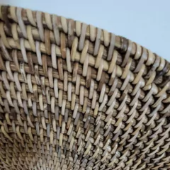 Plato de Sitio Rattan marrón bandeja redondo 40cm