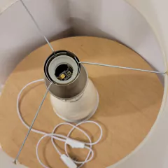 Velador Huevo Cerámica Beige Pantalla Lino en internet