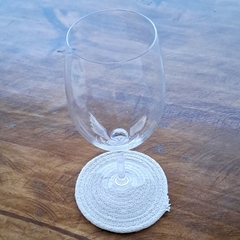 Apoyavasos posavasos cuerdas blancas 11cm
