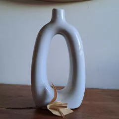 Nordic florero ceramica blanco hueco alto - comprar online