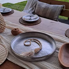 Bandeja aluminio redonda con borde curvo 43cm