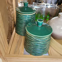 Set x2 Potiches Verdes - tienda online