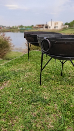 Fogonero Cuenco de Hierro 2 manijas pie y parrilla de la India 80Cm - tienda online