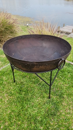 Fogonero Cuenco de Hierro 2 manijas pie y parrilla de la India 60Cm - tienda online