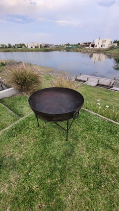Fogonero Cuenco de Hierro 2 manijas pie y parrilla de la India 80Cm - comprar online