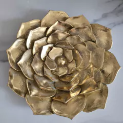 Imagen de Flor Suculenta Dorada Cerámica 25Cm