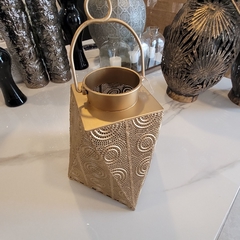 Portavela Fanal Dorado Chico Chapa con Manija 26Cm - tienda online