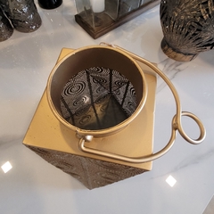 Portavela Fanal Dorado Chico Chapa con Manija 26Cm - kazaru
