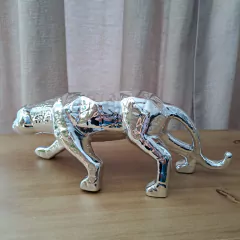 Leopardo de Cerámica Plata 28X9cm - comprar online