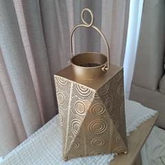 Portavela Fanal Dorado Chico Chapa con Manija 26Cm - comprar online