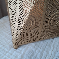 Portavela Fanal Dorado Chico Chapa con Manija 26Cm