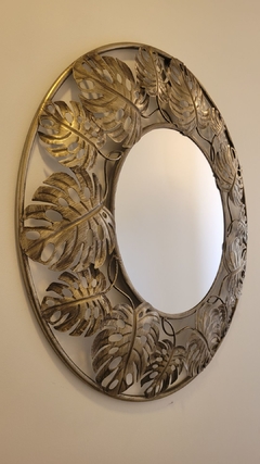 Friso con Espejo Monstera Peltre 62cm