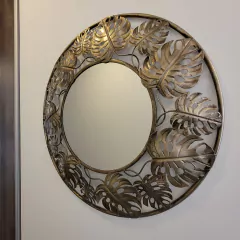 Friso con Espejo Monstera Peltre 62cm