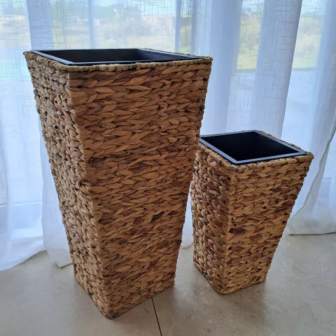 Macetero Fibras Jaipur cuadrado chico Portamacetas 41cm