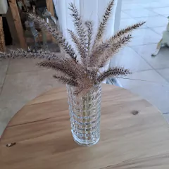 Florero Facetado Vidrio Transparente 25cm - tienda online